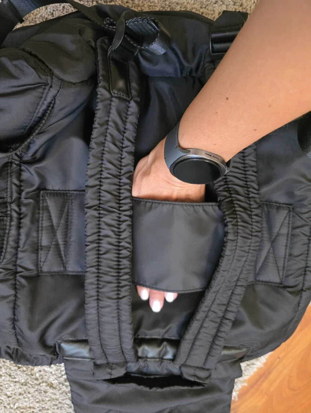 Calia Black Puffer Backpack - Lightweight Everyday Bag